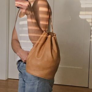 Leather bucket bag